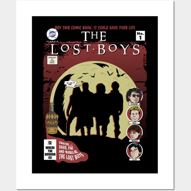 Vampires everywhere, Dwayne, David, Paul and Marko are The Lost Boys Wall Art by DaveLeonardo